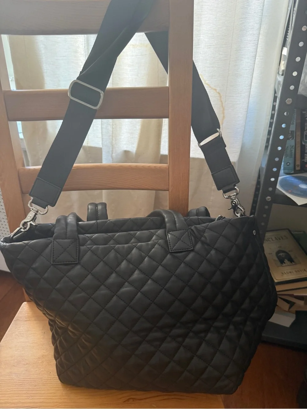 MZ Wallace Black Quilted Metro Tote